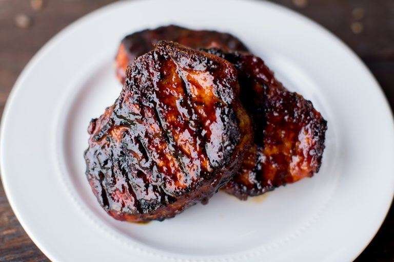 Molasses and Mustard Glazed Pork Chop