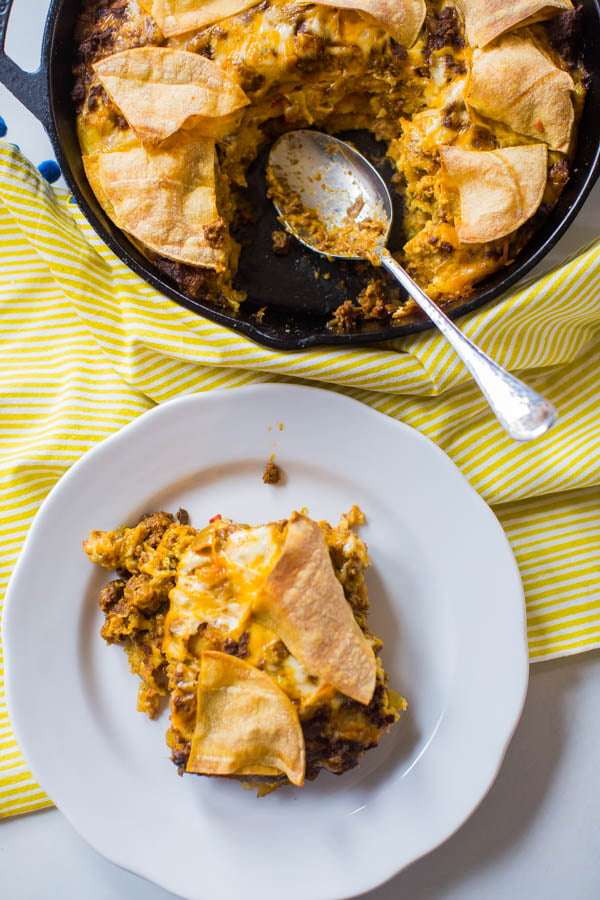 Breakfast Beef Enchilada Casserole