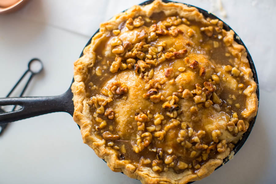 Cast Iron Skillet Caramel Apple Pie Cooking With The Cowboy