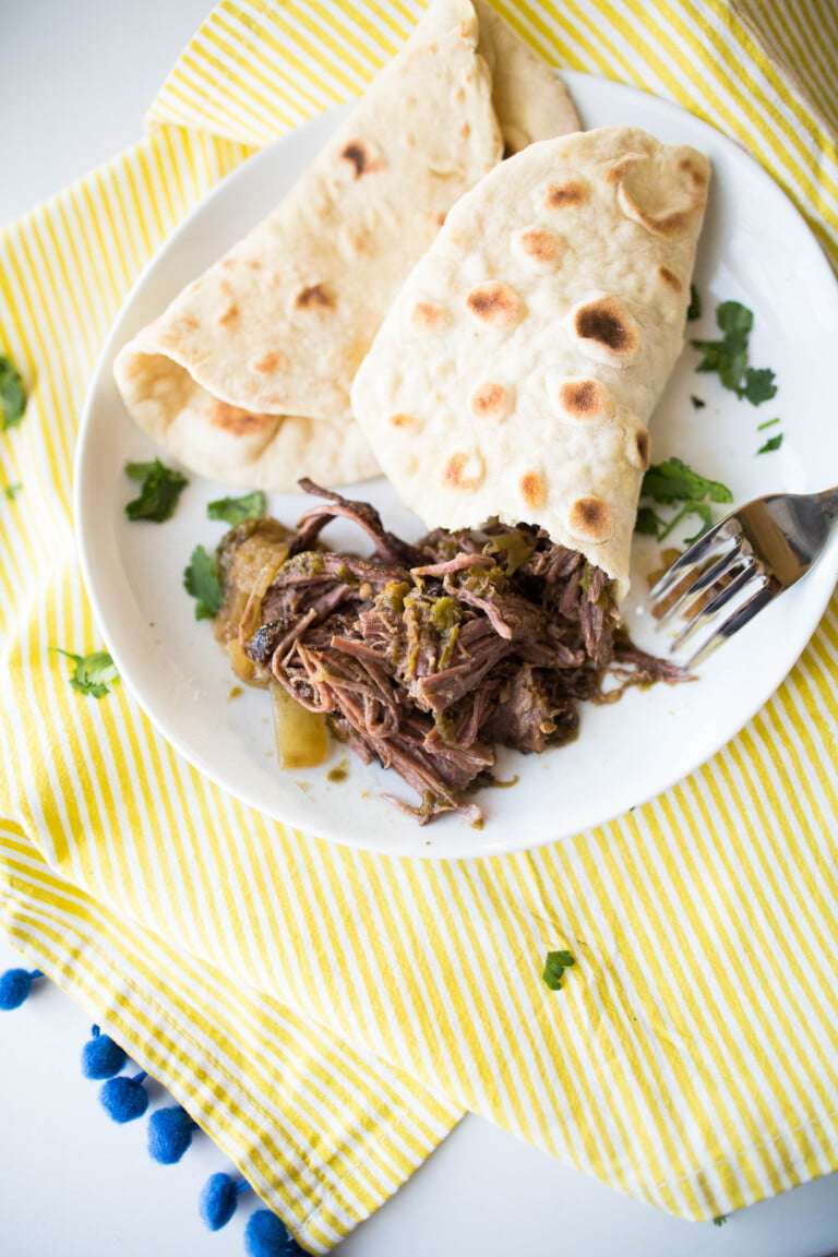 Slow-Cooker Green Chile Shredded Tacos